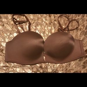 Tan strapless bombshell bra